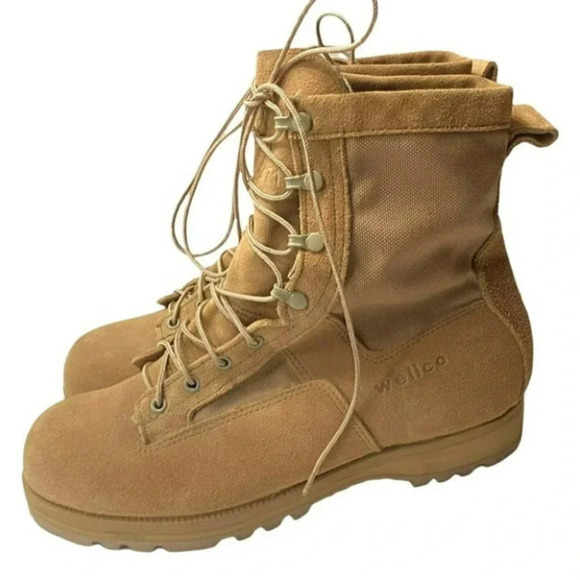 Wellco Vibram Work Boots 11W mens Tan suede military‎ Minimalist Workwear - Picture 2 of 10